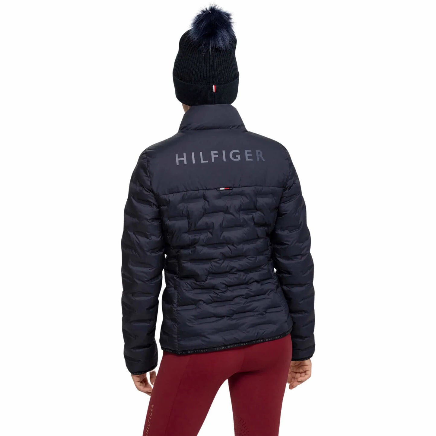 乗馬用キルティングダウンジャケット レディース ネイビー/ルージュ Tommy Hilfiger Equestrian