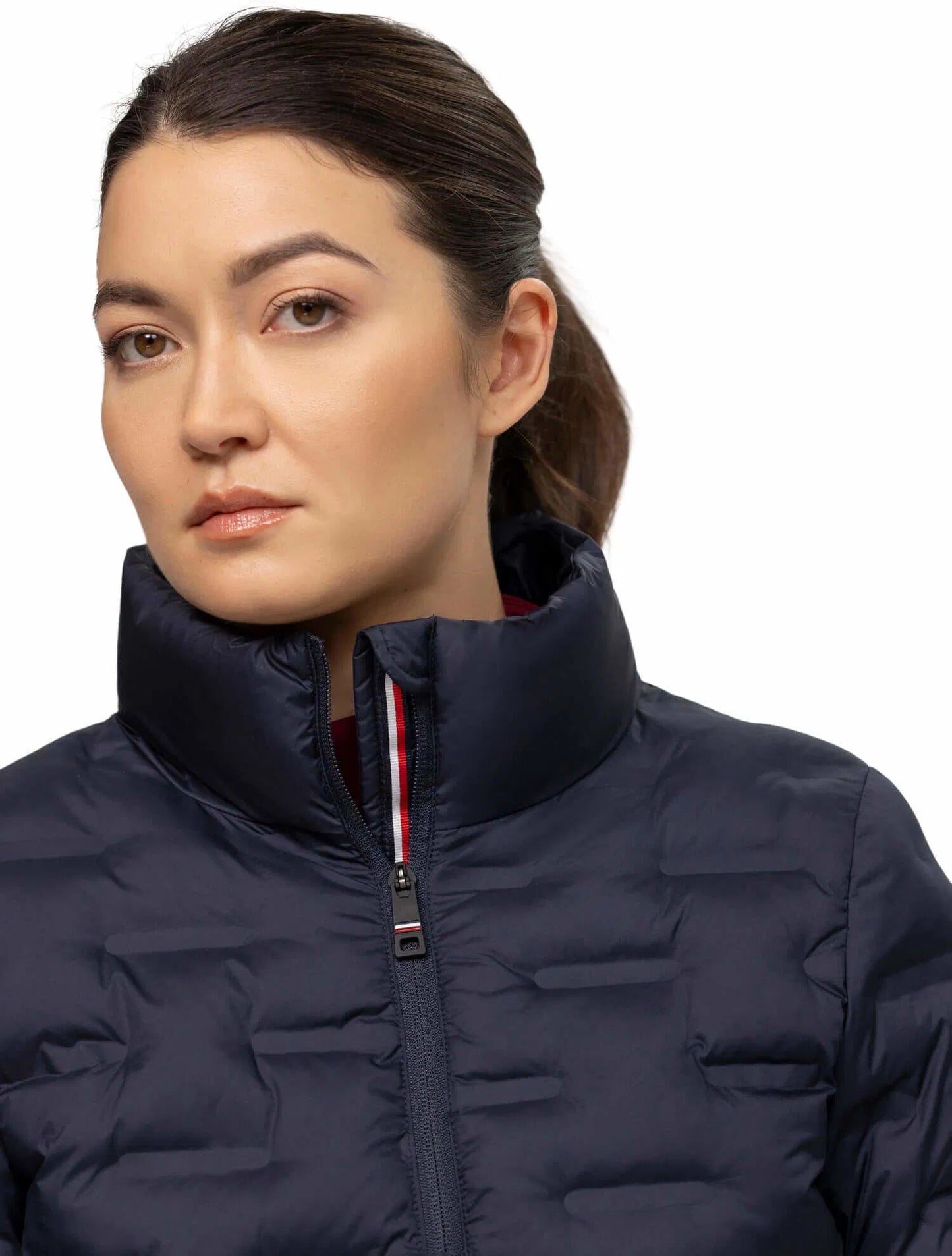 乗馬用キルティングダウンジャケット レディース ネイビー/ルージュ Tommy Hilfiger Equestrian
