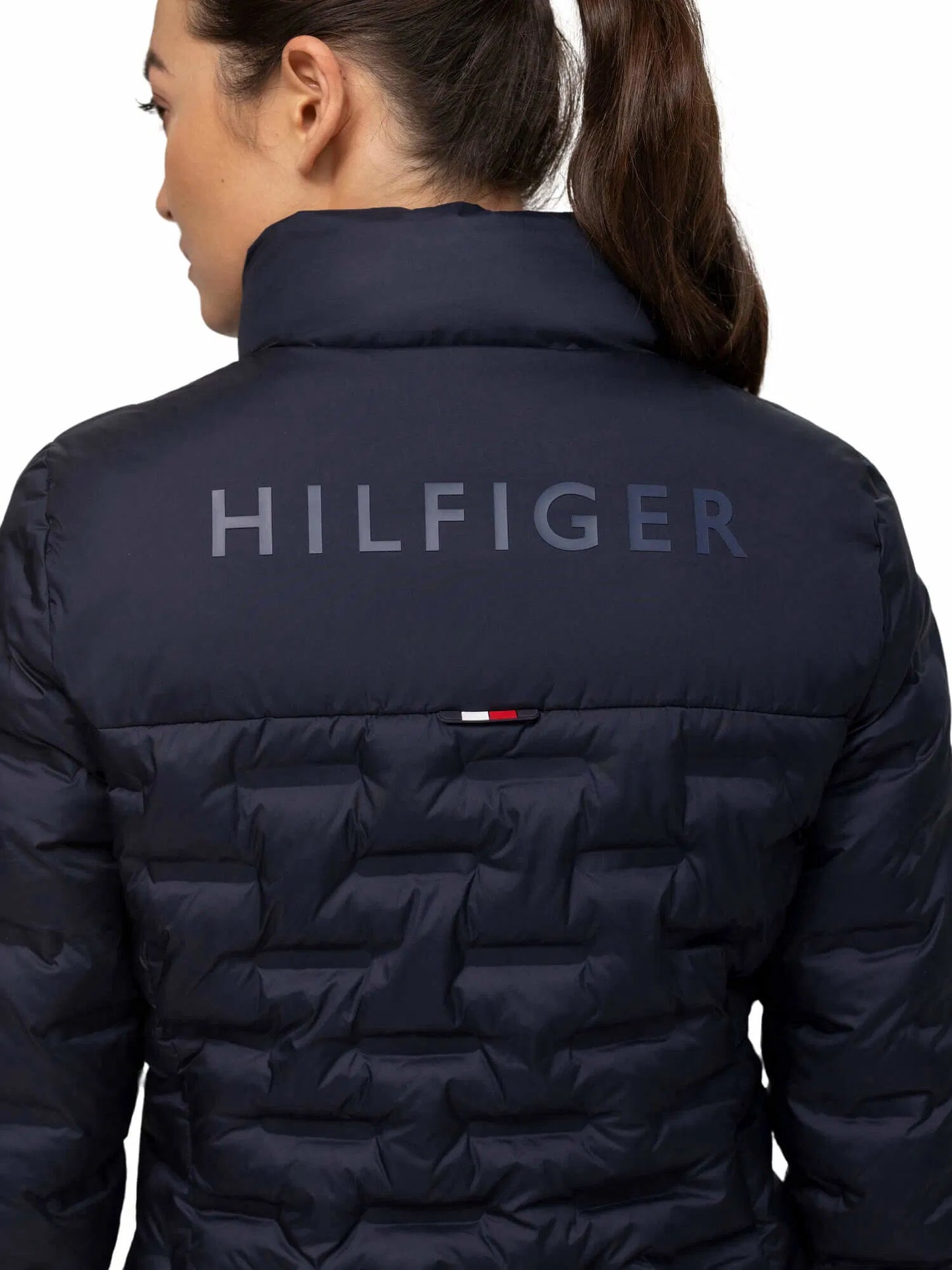 乗馬用キルティングダウンジャケット レディース ネイビー/ルージュ Tommy Hilfiger Equestrian