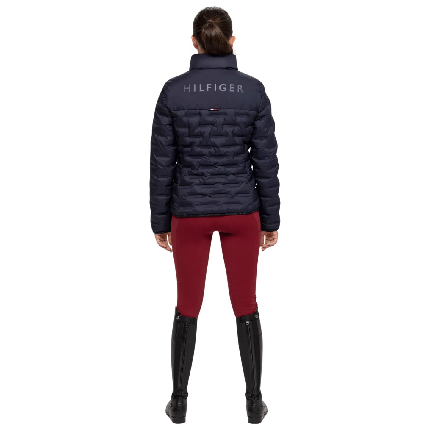 乗馬用キルティングダウンジャケット レディース ネイビー/ルージュ Tommy Hilfiger Equestrian