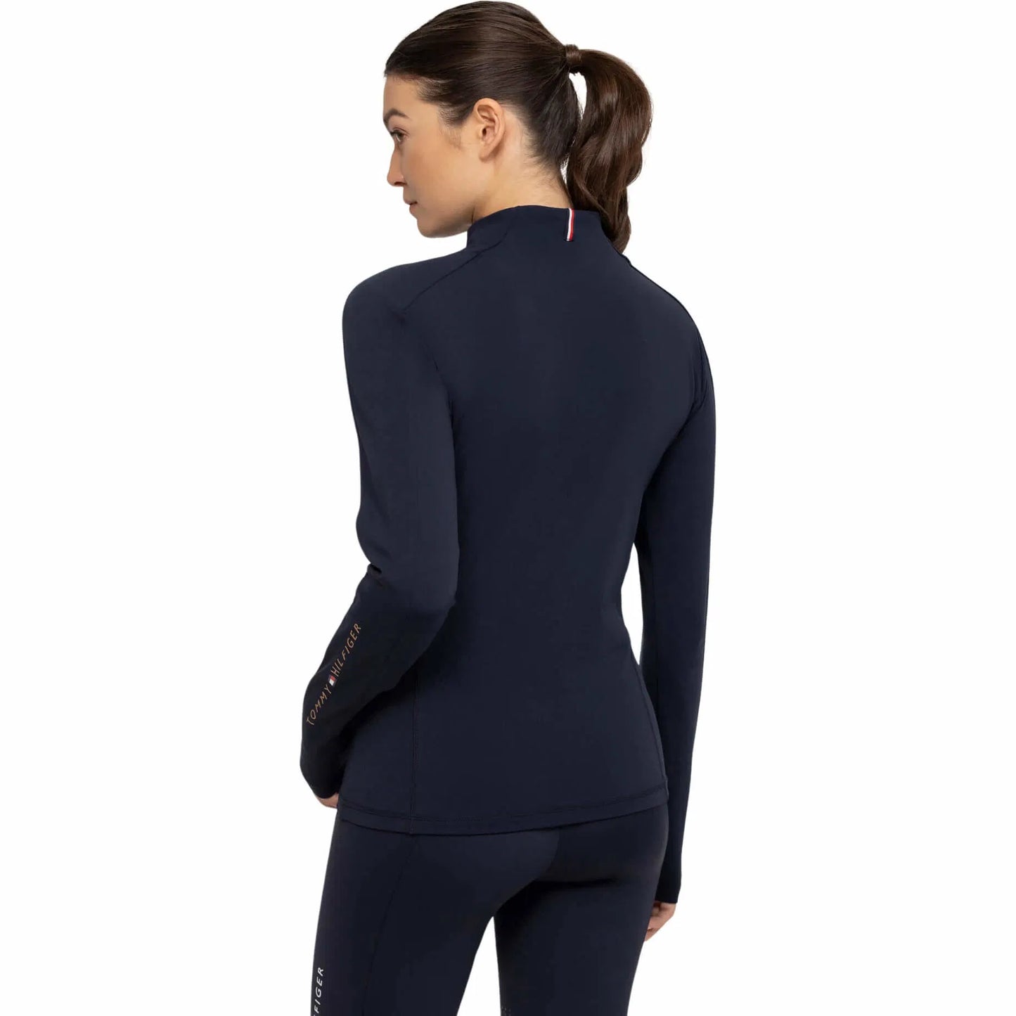 UVカット4wayストレッチトップス 速乾起毛素材 レディース 長袖 Tommy Hilfiger Equestrian