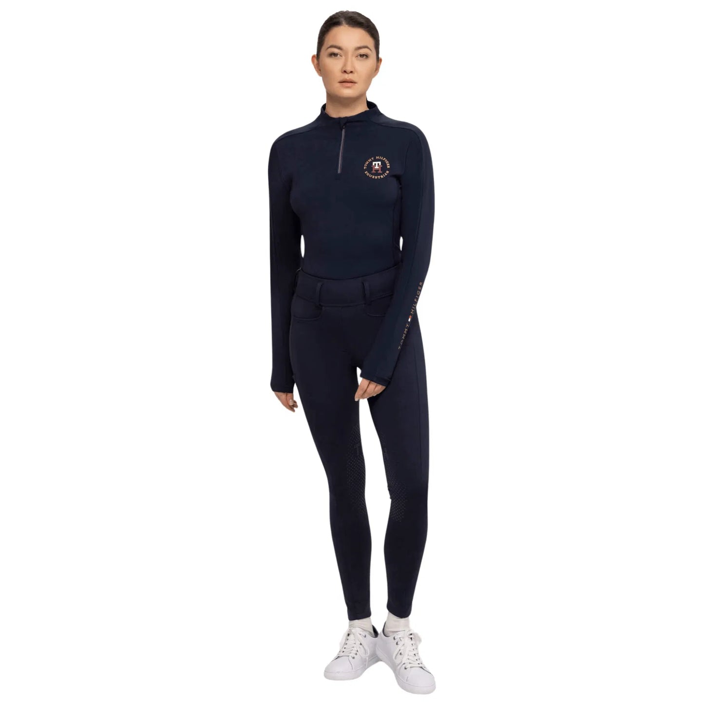 UVカット4wayストレッチトップス 速乾起毛素材 レディース 長袖 Tommy Hilfiger Equestrian