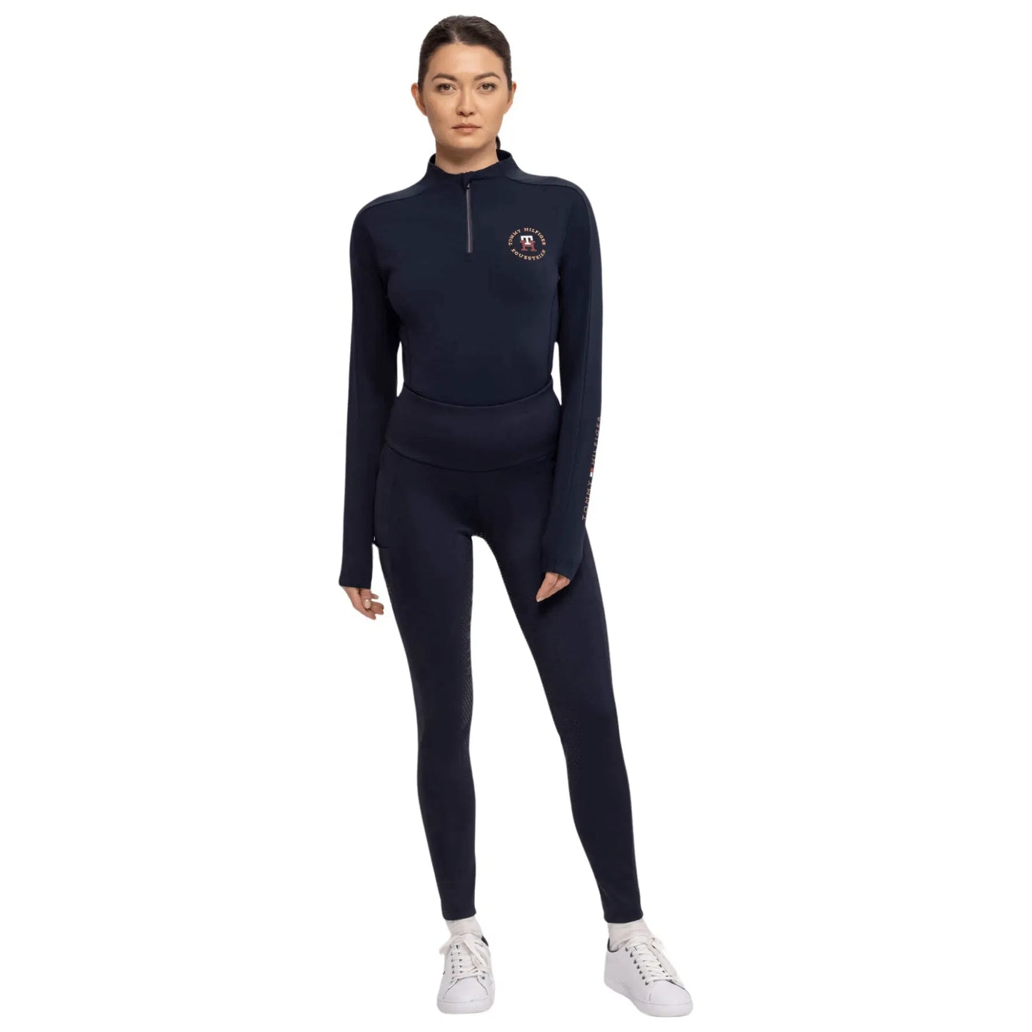 UVカット4wayストレッチトップス 速乾起毛素材 レディース 長袖 Tommy Hilfiger Equestrian