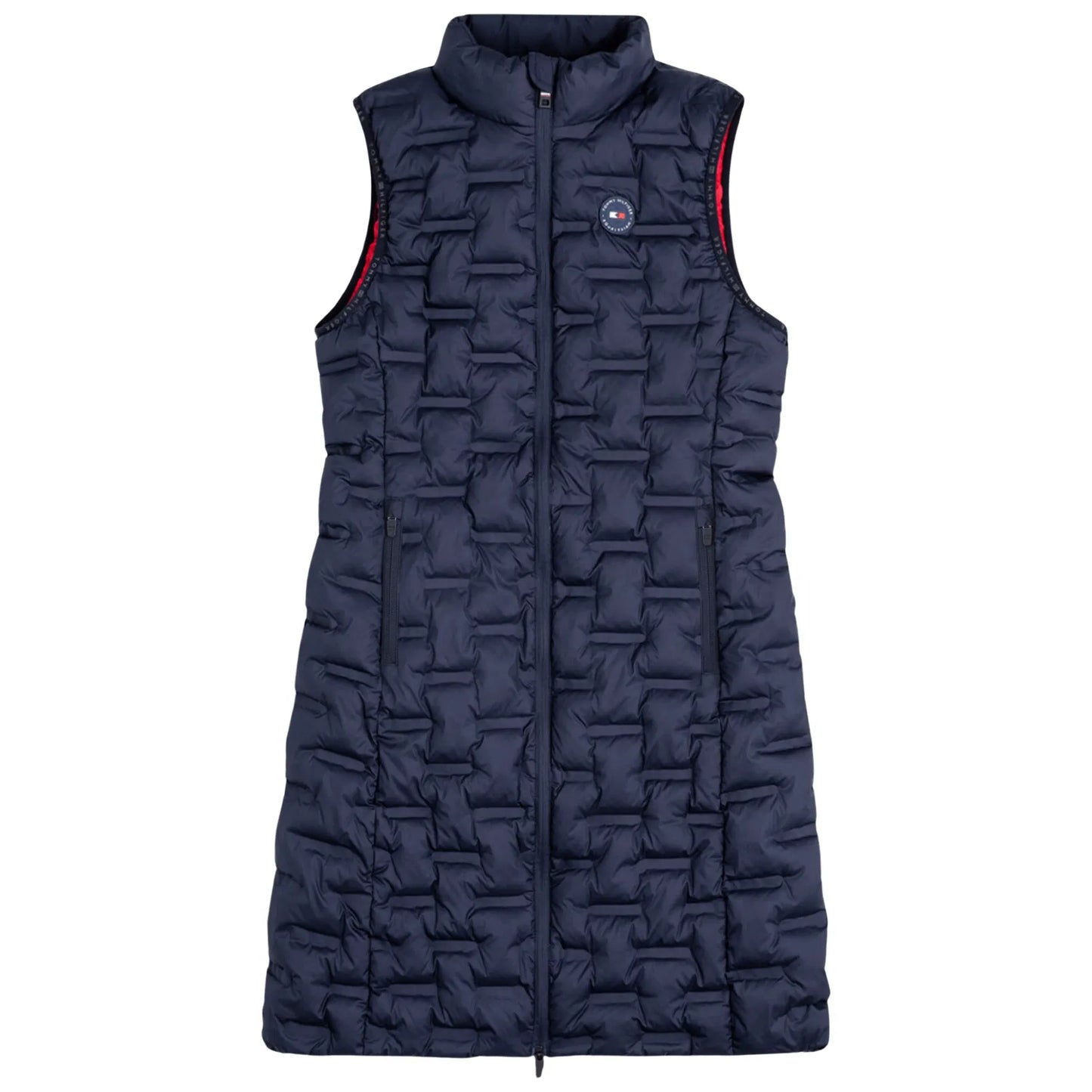 乗馬用キルティングロングダウンジャケット レディース ネイビー Tommy Hilfiger Equestrian