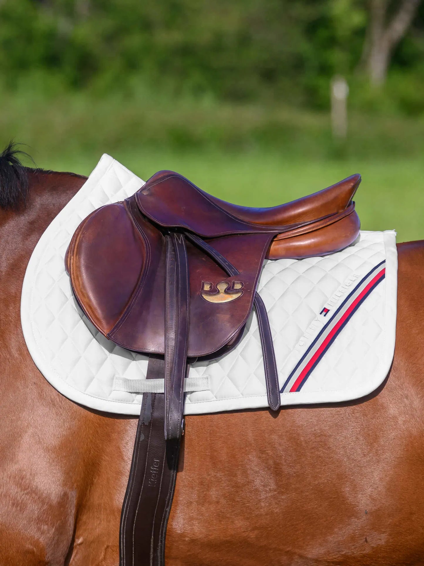 Tommy Hillfiger Equestrian Waffle Quilted Jumping Bib Navy/Rouge