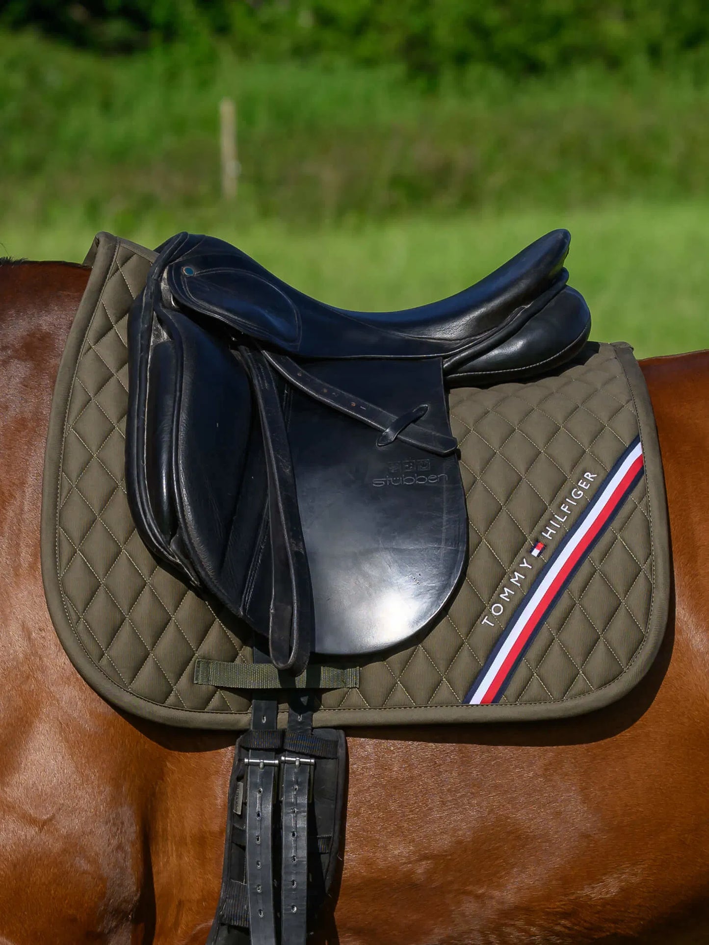 Tommy Hillfiger Equestrian Waffle Quilted Jumping Bib Navy/Rouge