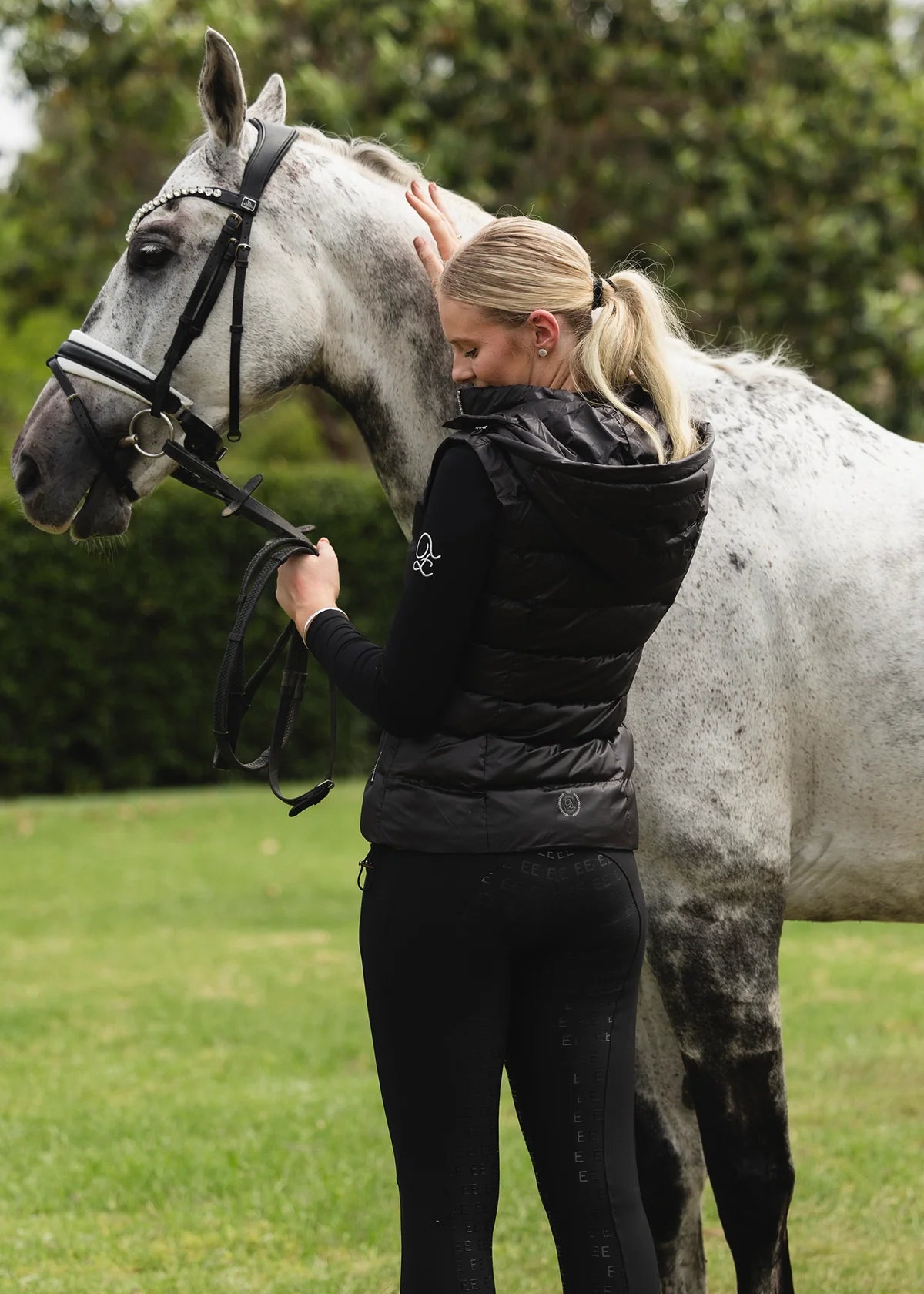 3WAYダウンベスト 耐久撥水加工 ブラック Eloquence Equestrian