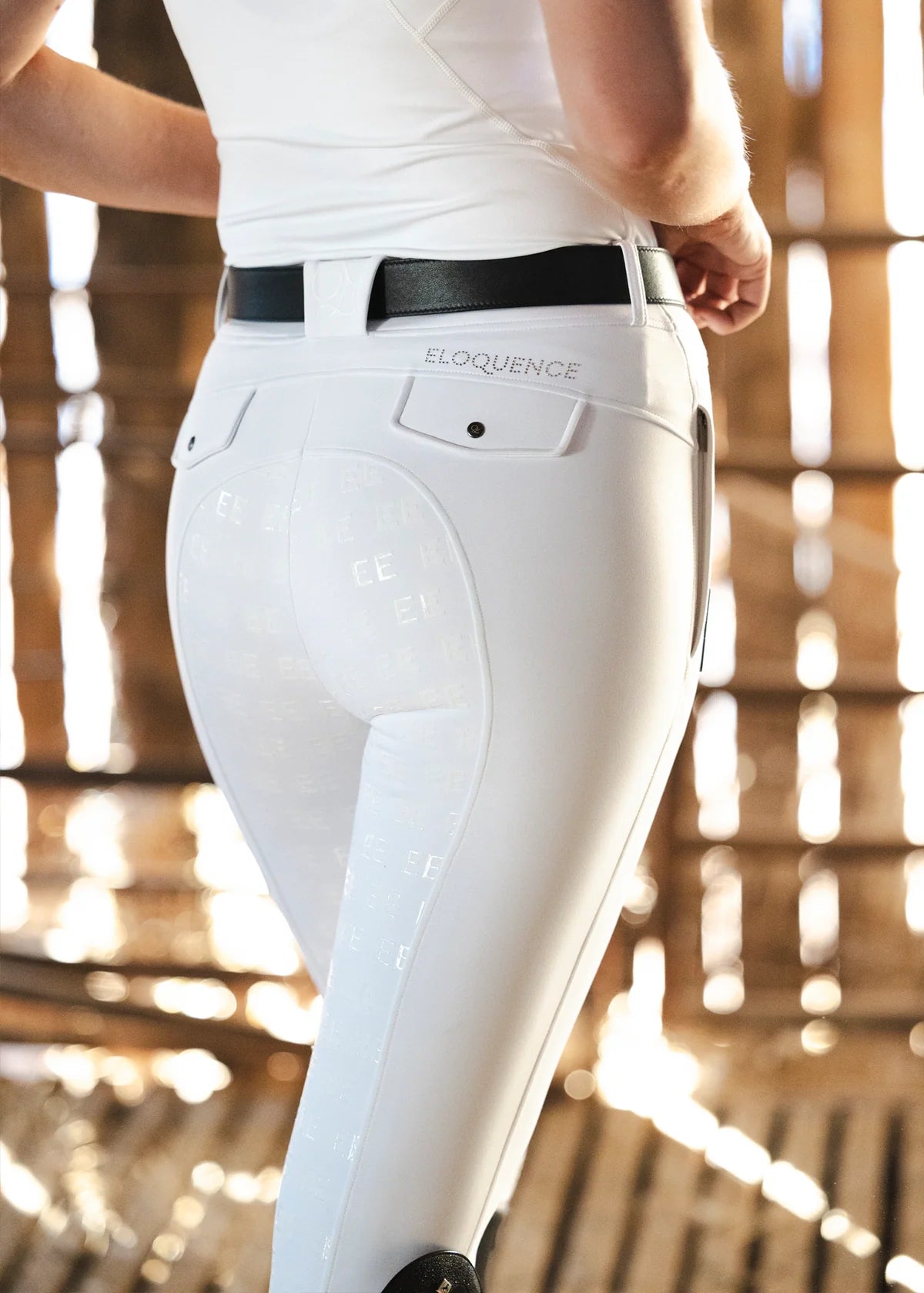 Women's Full Grip Summer Riding Leggings with Logo Print Eloquence Equestrian