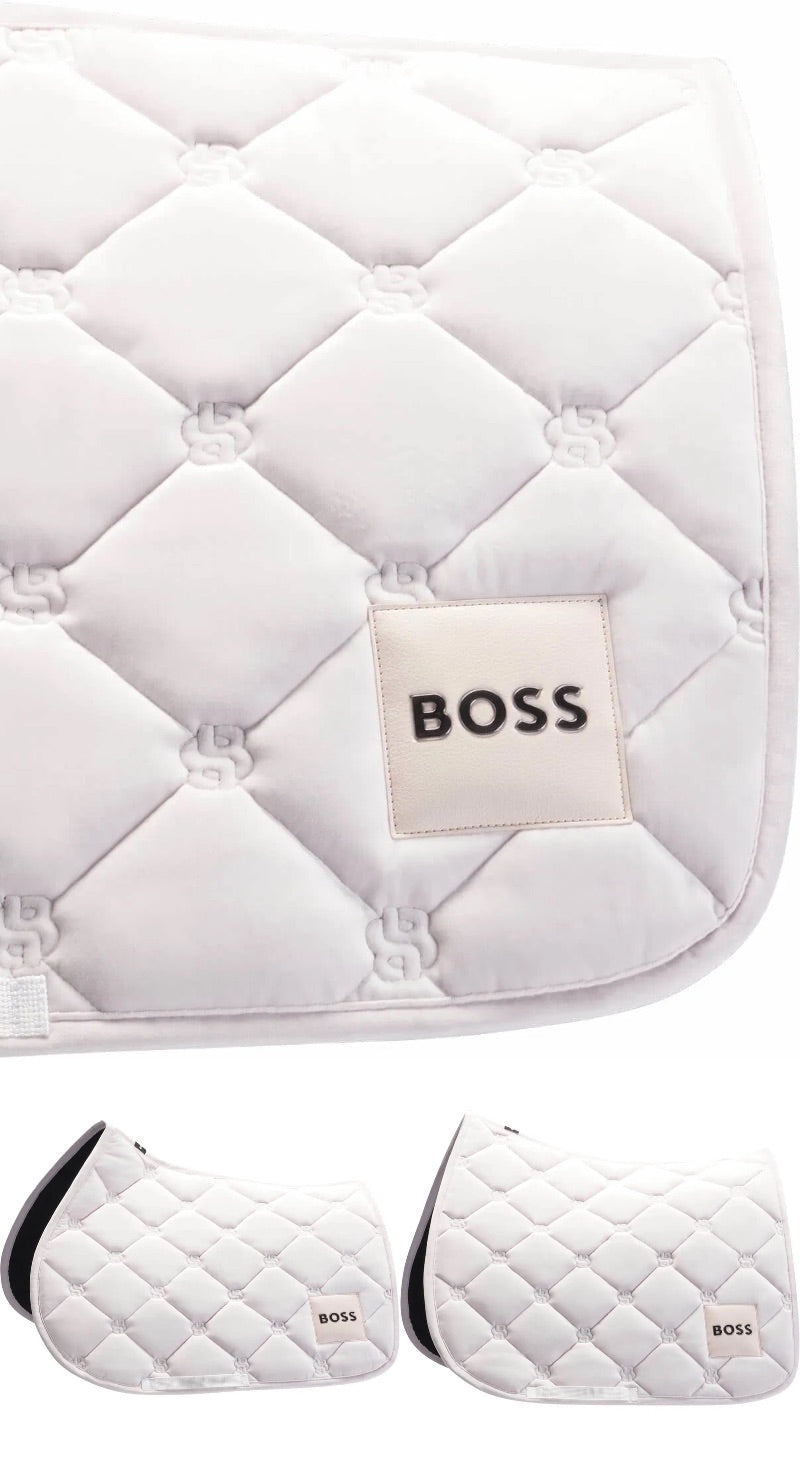 ベルベットキルティングゼッケン 天然ハイテク素材 障害/馬場 パール Boss