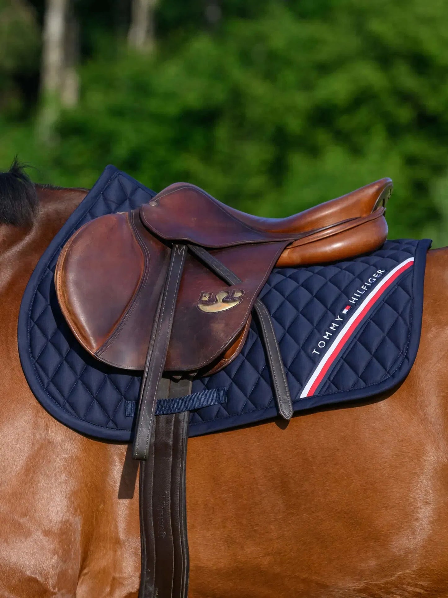 Tommy Hillfiger Equestrian Waffle Quilted Jumping Bib Navy/Rouge
