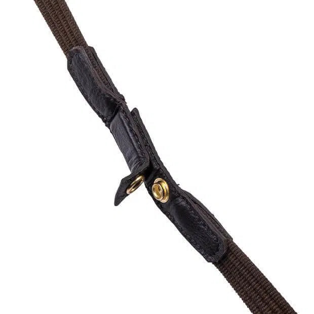 Water bridle, genuine leather, rhinestone leather, with reins, black/brown Sunride
