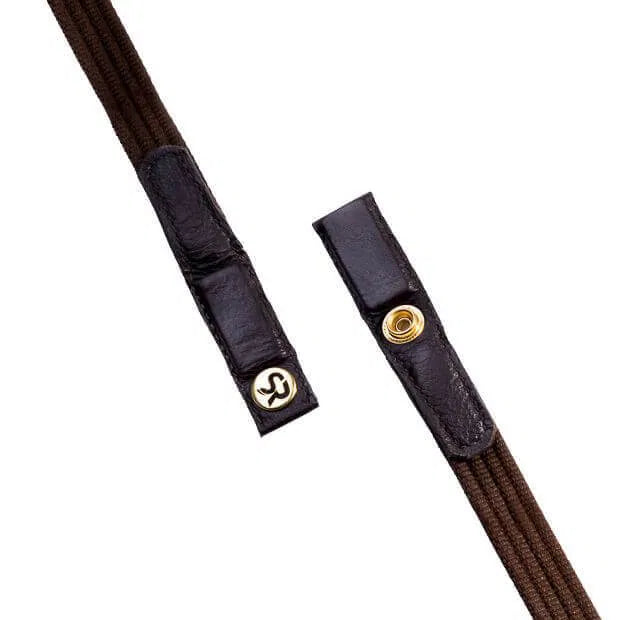 Water bridle, genuine leather, rhinestone leather, with reins, black/brown Sunride
