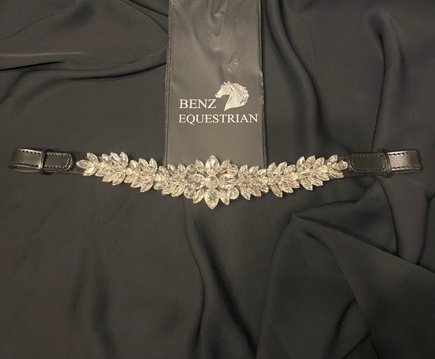 スワロフスキーメガブリング額革 シルバー Benz Equestrian
