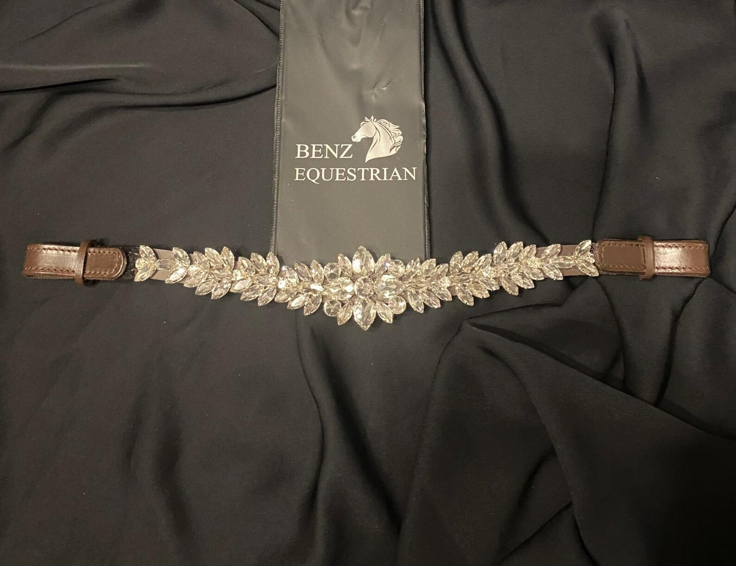 スワロフスキーメガブリング額革 シルバー Benz Equestrian