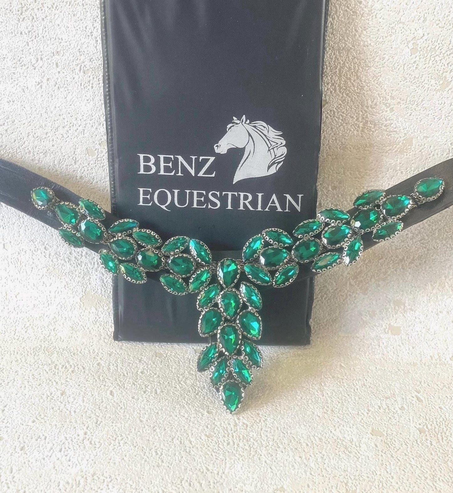 ユニコーンドロップスワロフスキー額革 サファイア/エメラルド Benz Equestrian