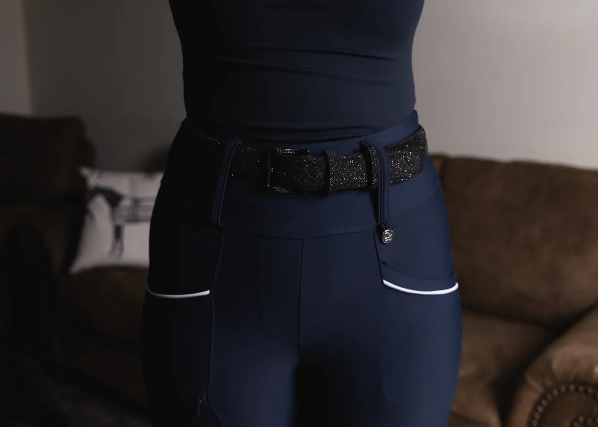 Women's Summer Full Grip Leggings with Zip Pockets, Antibacterial and Antiperspirant, Eloquence Equestrian