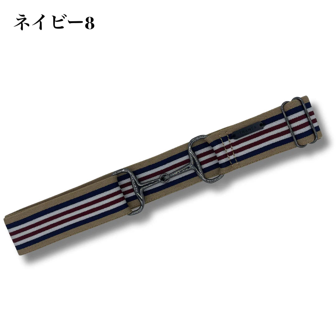 Stretch riding belt with bit motif for women, available in 20 colors, Thames