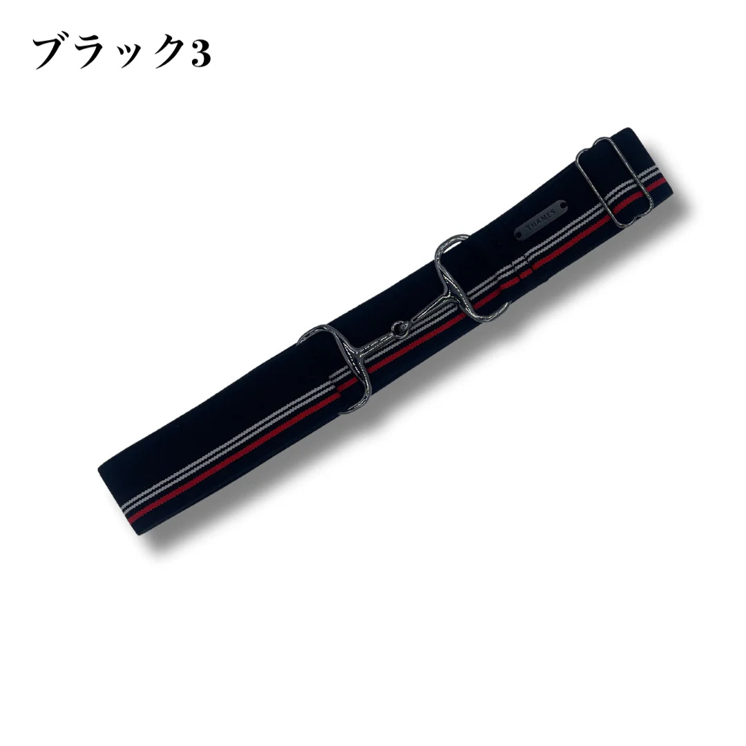 Stretch riding belt with bit motif for women, available in 20 colors, Thames
