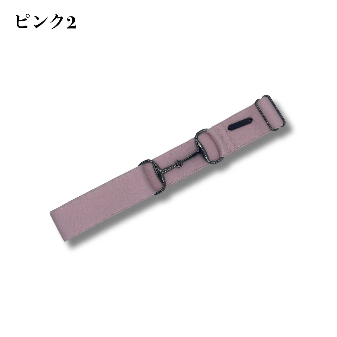 Stretch riding belt with bit motif for women, available in 20 colors, Thames