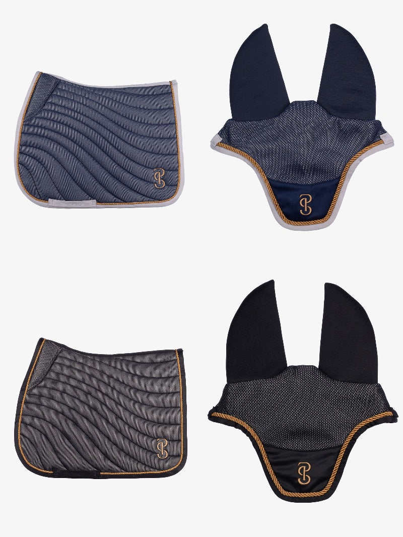【2点セット】エアフローメッシュゼッケン&イヤーネット 障害用 アナトミカル構造 ネイビー/ブラック Ps of Sweden