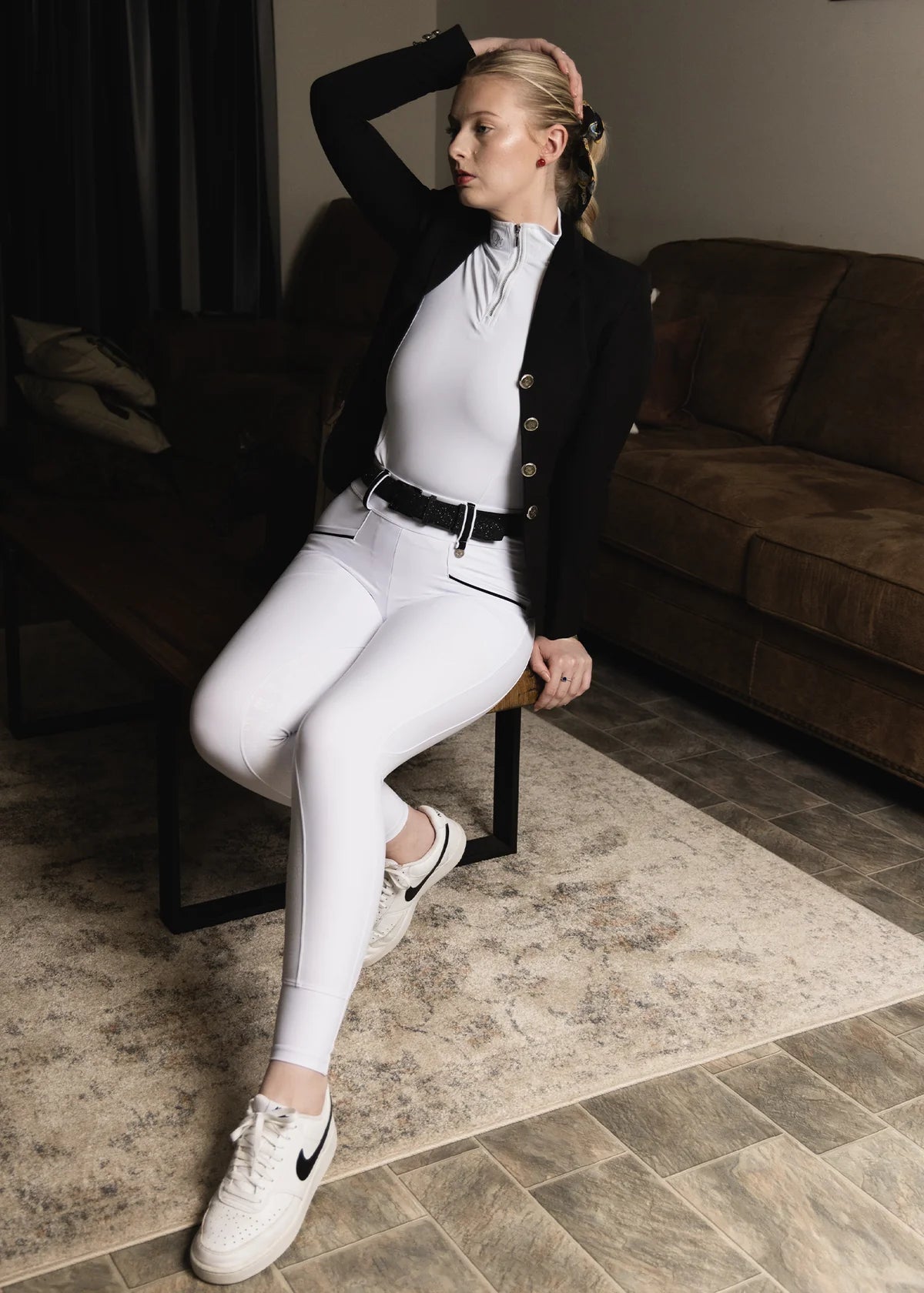 Women's Summer Full Grip Leggings with Zip Pockets, Antibacterial and Antiperspirant, Eloquence Equestrian