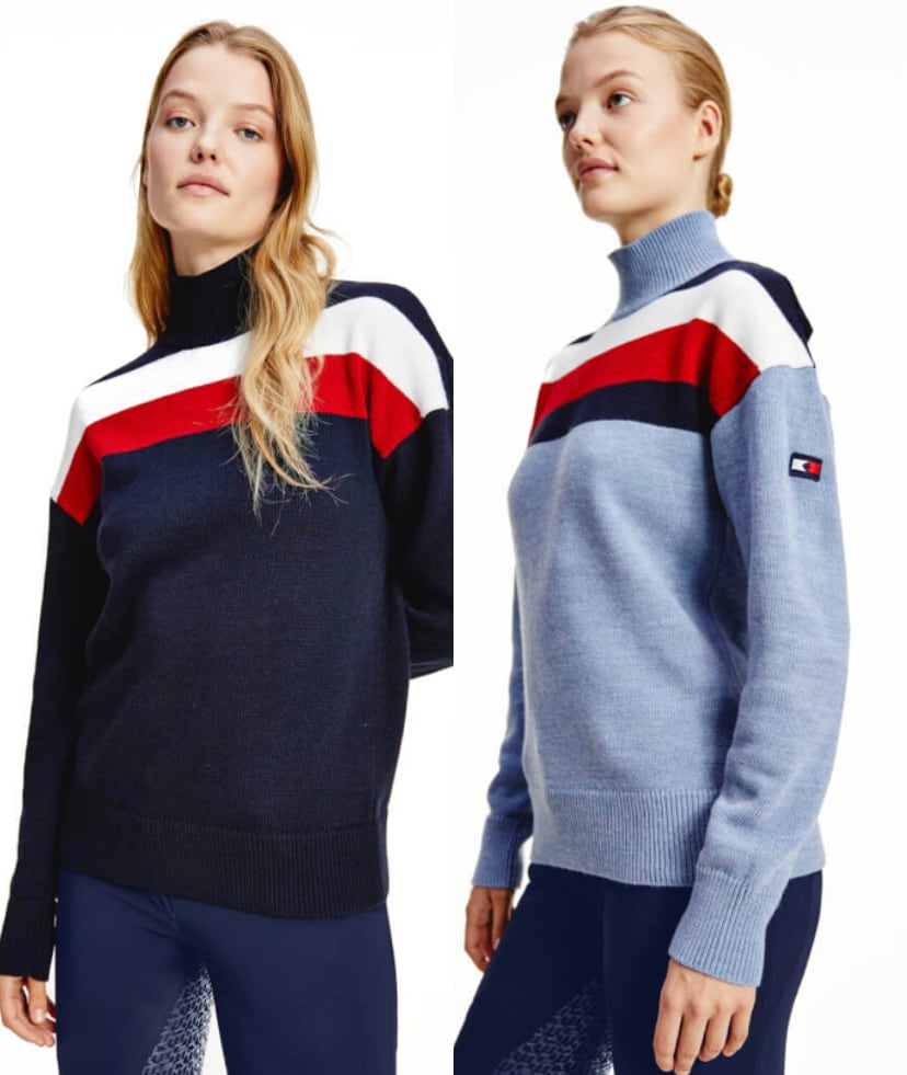 Women's Tommy Hilfiger Equestrian Riding Sweater in Dark Blue Moonstone