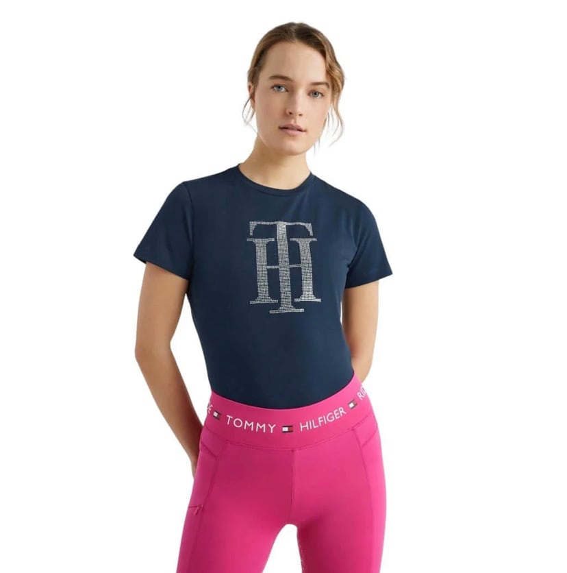 【2023SS】ラインストーン Tシャツ レディース Tommy Hilfiger Equestrian