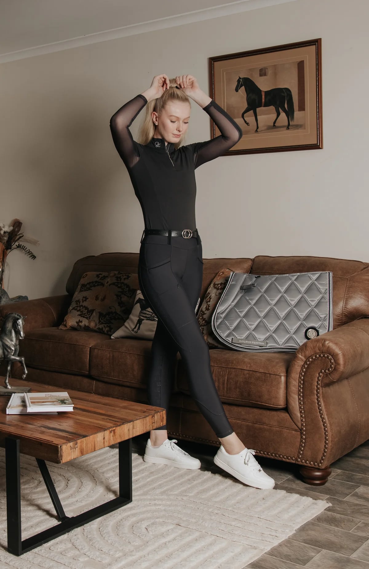 Women's Mesh Stretch Training Top Long Sleeve Eloquence Equestrian