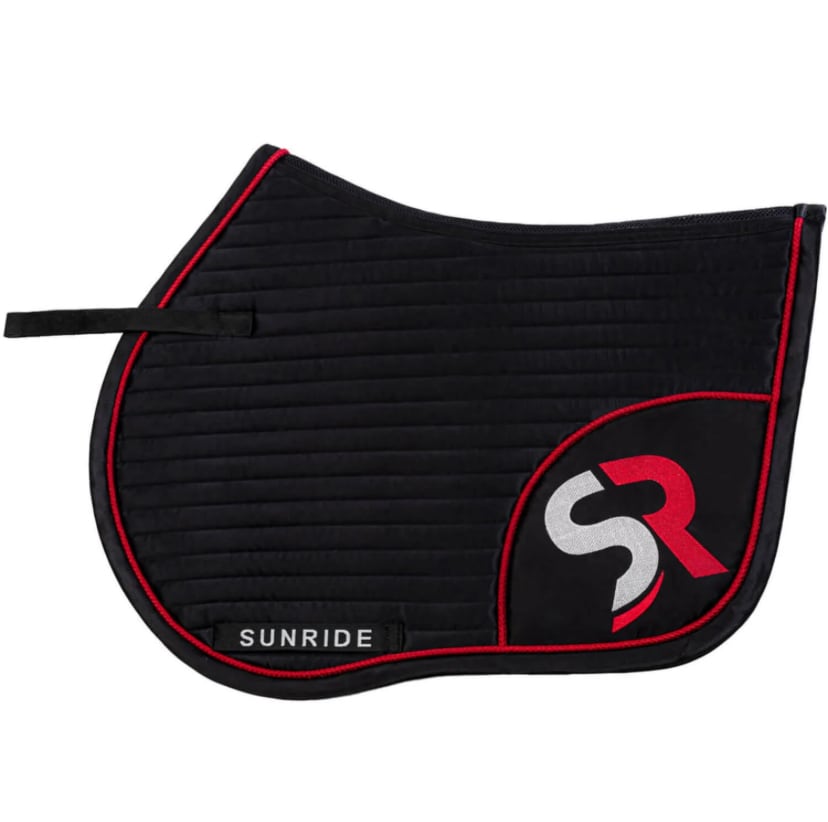 【2点セット】障害用ゼッケン&イヤーネット グレー/レッド/ゴールド Sunride