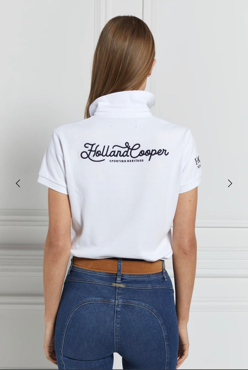 乗馬用レディースポロシャツ Holland Cooper ダークネイビー・ホワイト