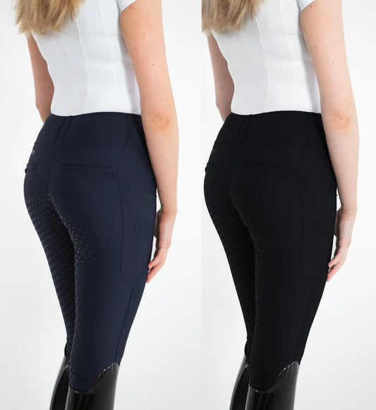 乗馬用レギンスキュロット 4WAYストレッチレギンス フルグリップ ネイビー/ブラック Thames