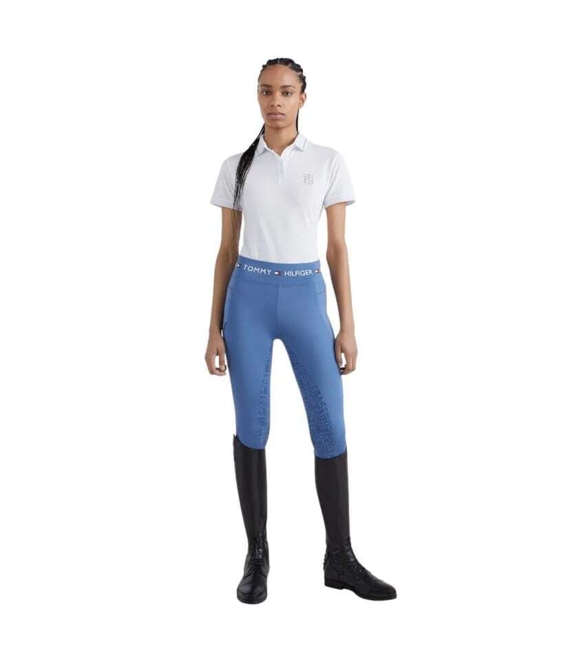 Tommy Hilfiger Equestrian Short Sleeve Cotton Polo Shirt with Rhinestones for Women
