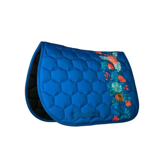 Horse Riding Bib for Riding Track and Hurdle, Floral, Royal Blue