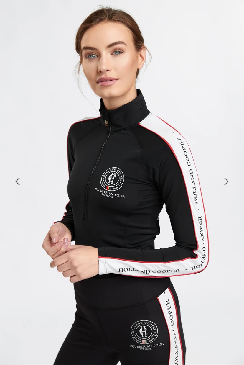 乗馬用ストレッチトップス ブラック ダークネイビー レディース Holland Cooper