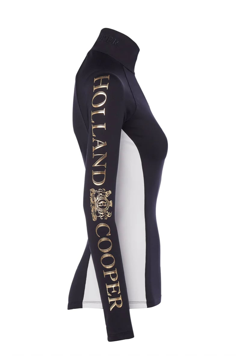 Women's riding top with long sleeves, Holland Cooper, dark navy