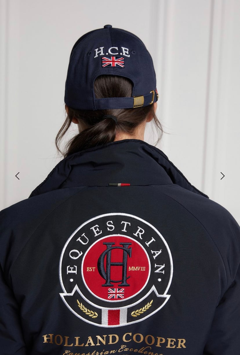 ユニセックスシェルダウンジャケット 裏起毛 撥水加工 ネイビー/ブラック Holland Cooper
