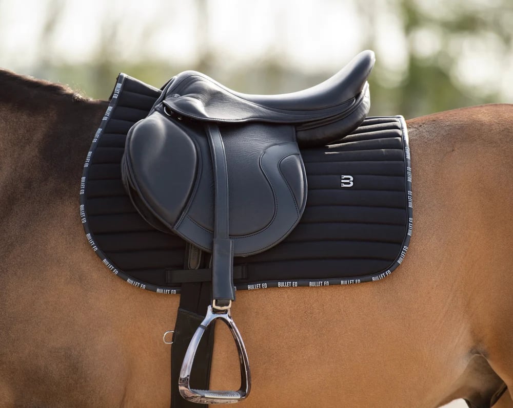 障害用ゼッケン&イヤーネット 2点セット ブラック 速乾素材 Bullet Equestrian design フル