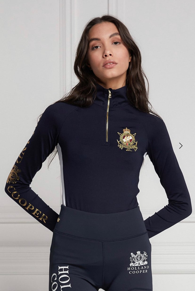 Women's riding top with long sleeves, Holland Cooper, dark navy