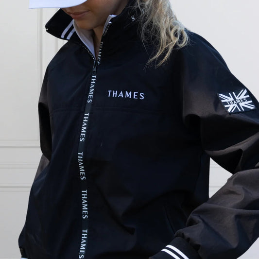 ボンバージャケット 取り外し可能フード付き レディース ブラックThames