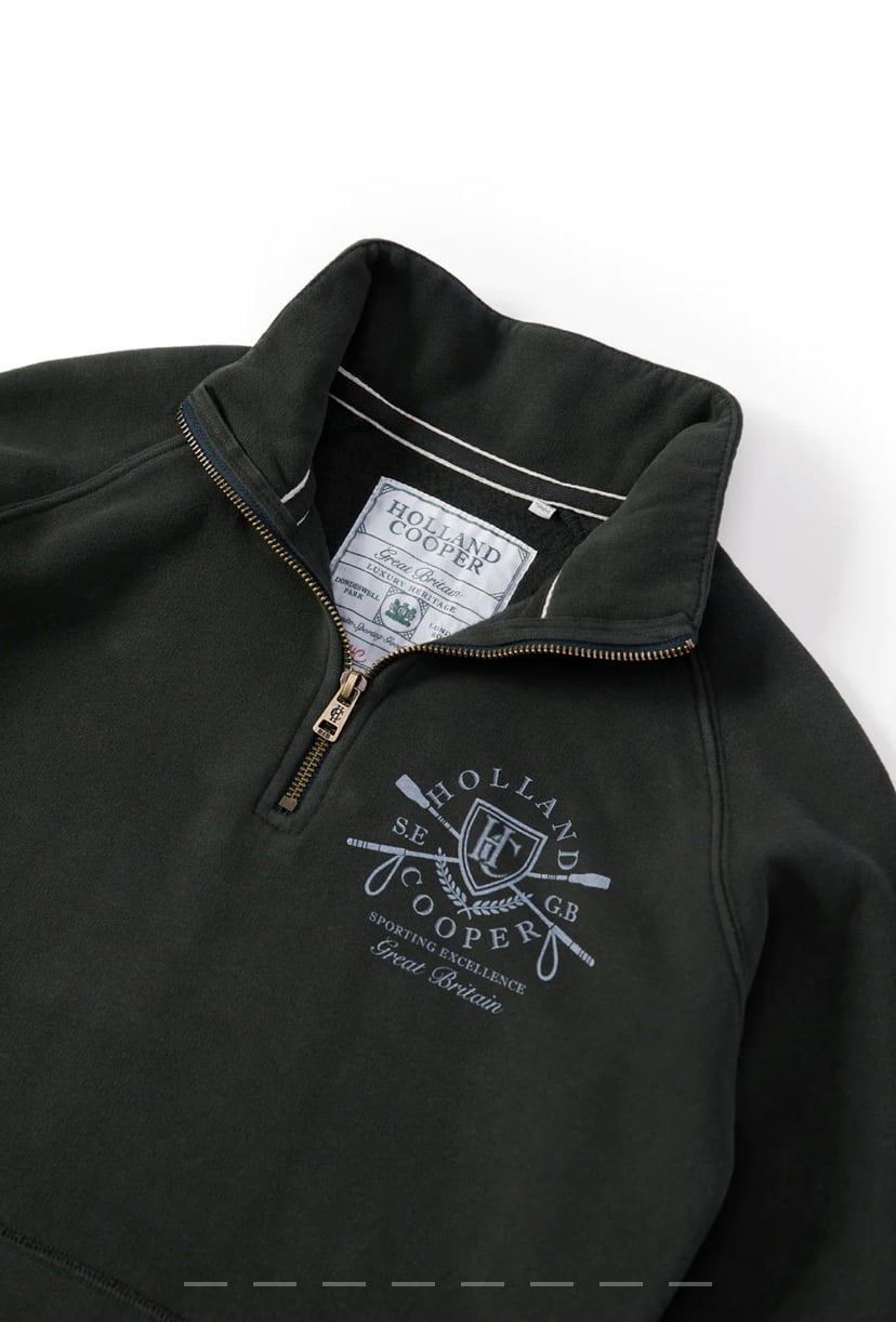 Women's Holland Cooper riding sweatshirt hoodie in navy/khaki/red