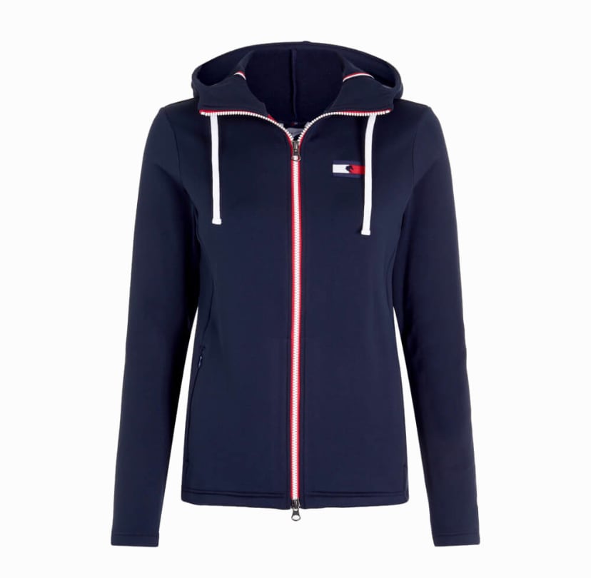 Women's Tommy Hilfiger Equestrian Riding Parka Dark Blue/Clear Mint/Camel