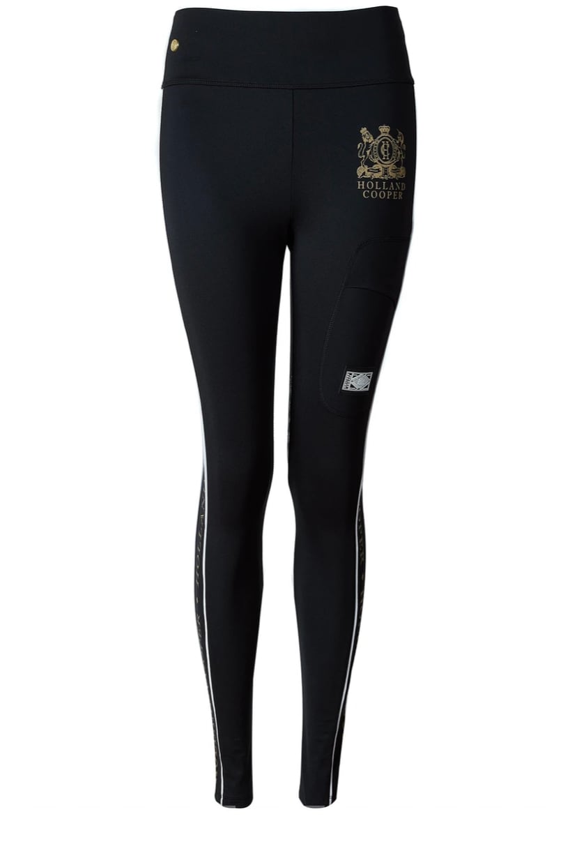 乗馬用レギンスキュロット Holland Cooper ニーグリップ ブラック モノグラム