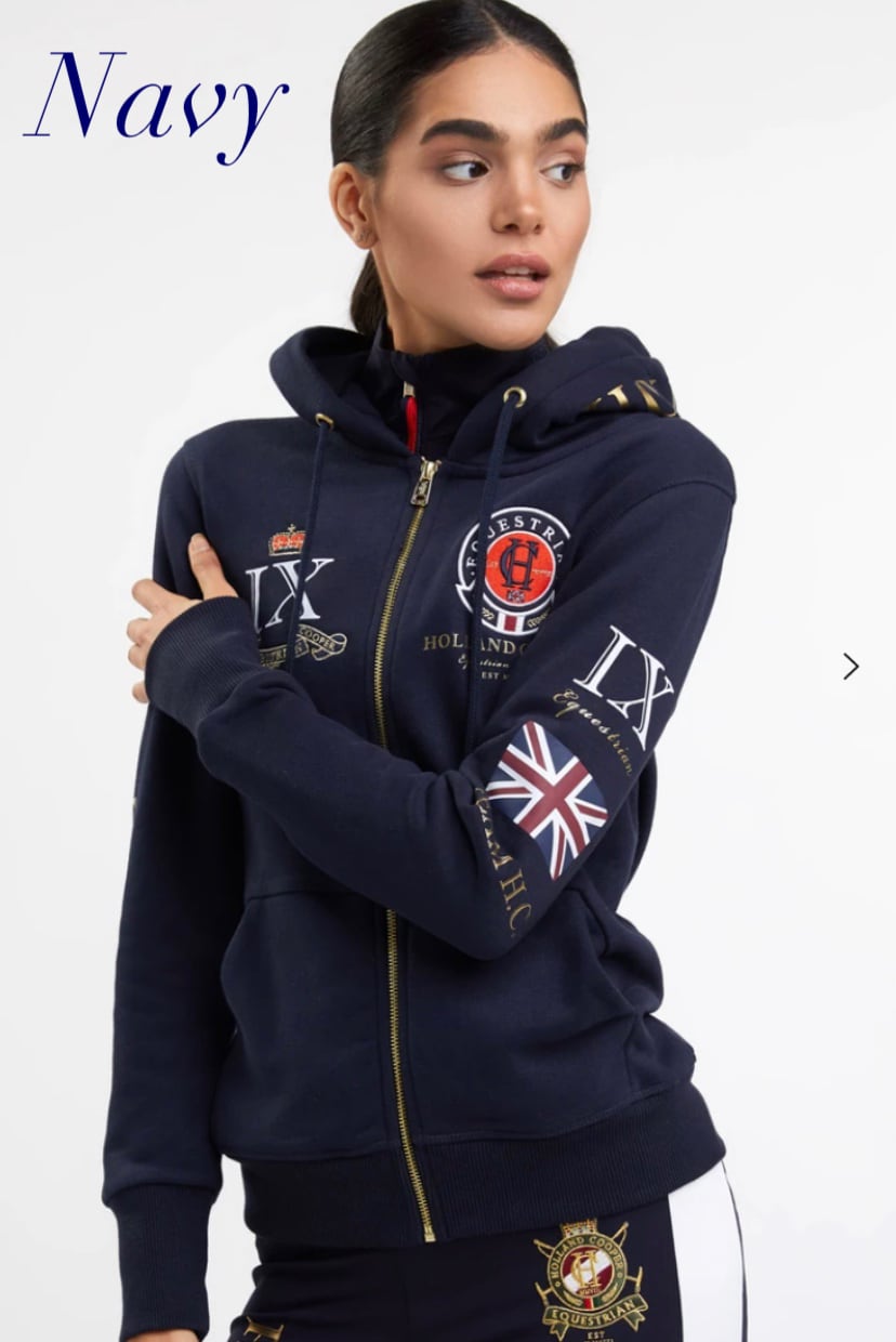 Holland Cooper Unisex Horse Riding Sweatshirt Hoodie with Fleece Lining