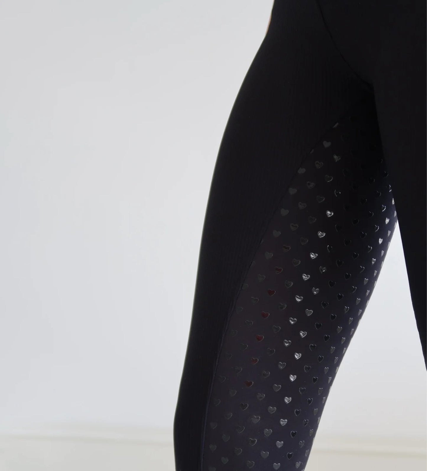乗馬用レギンスキュロット リブ編み4WAYストレッチレギンス フルグリップ ブラック Thames