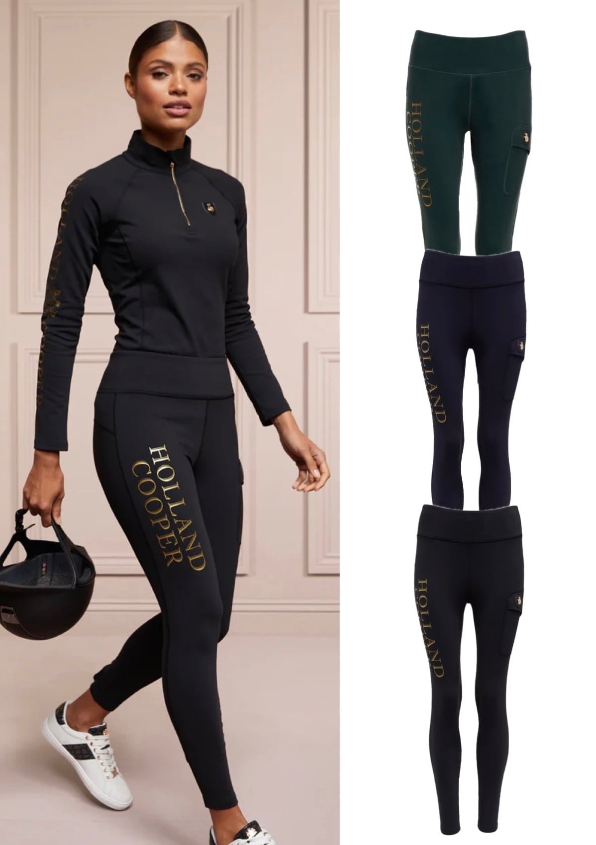 Holland Cooper Women's Winter Leggings Culottes, Full Grip, Fleece Lining