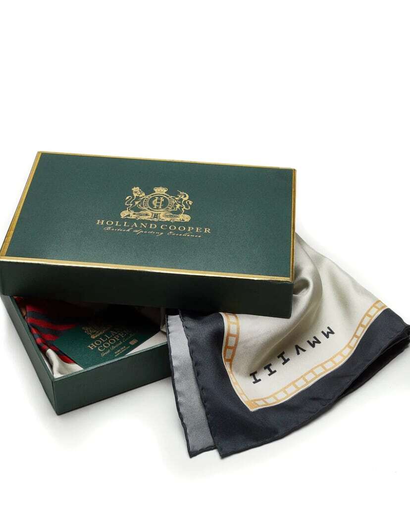 Premium Pure Silk Scarf Nine Horses Women's Holland Cooper