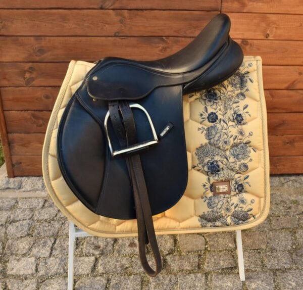バラ柄サドルパッド&イヤーネット2点セット ハニーイエロー 馬場用 障害用