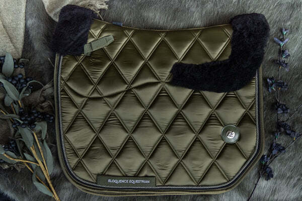 Top quality natural wool fur padded bib for riding track Bib to prevent saddle scratches Eloquence Equestrian