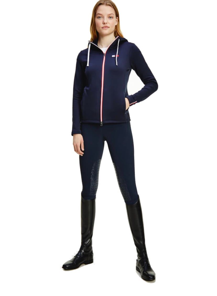 Women's Tommy Hilfiger Equestrian Riding Parka Dark Blue/Clear Mint/Camel