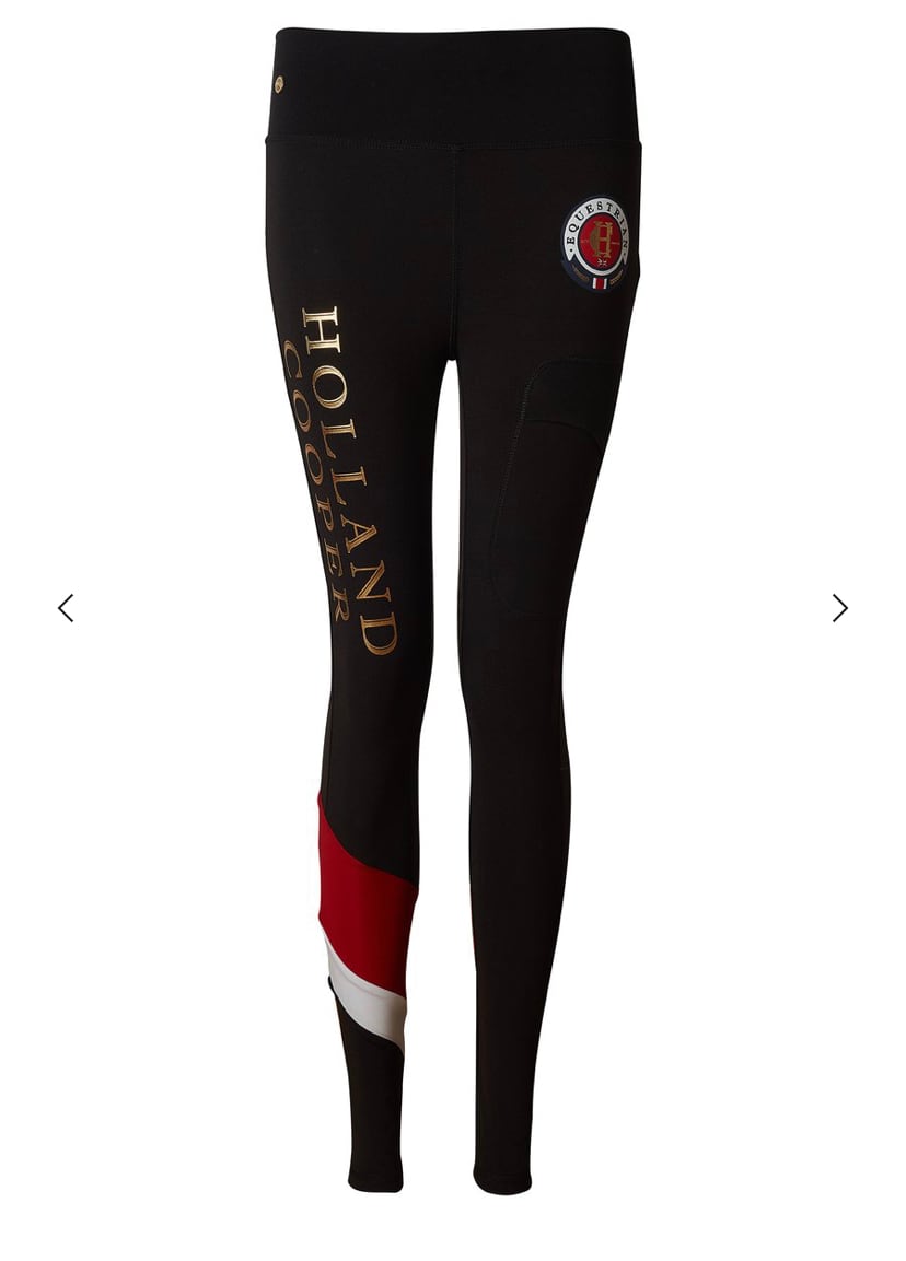 レディース乗馬用レギンスキュロット ニーグリップ Holland Cooper ブラック・ダークネイビー